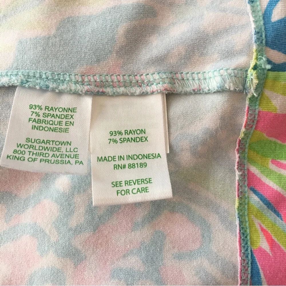 Lili Pulitzer xs long sleeve coral kelp sea neon fireworks stretch spandex dress - Picture 11 of 11